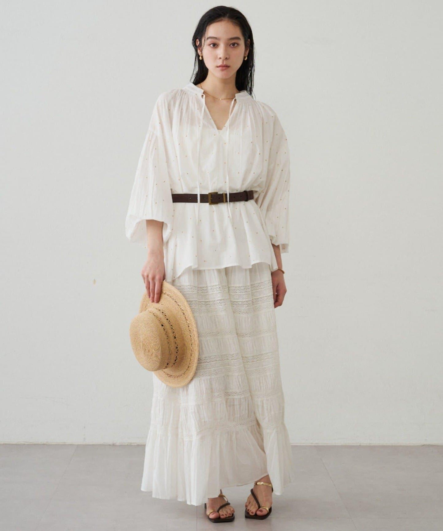 Loungedress INDIA 褶皺層疊蕾絲半身裙