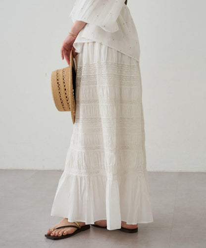 Loungedress INDIA 褶皺層疊蕾絲半身裙