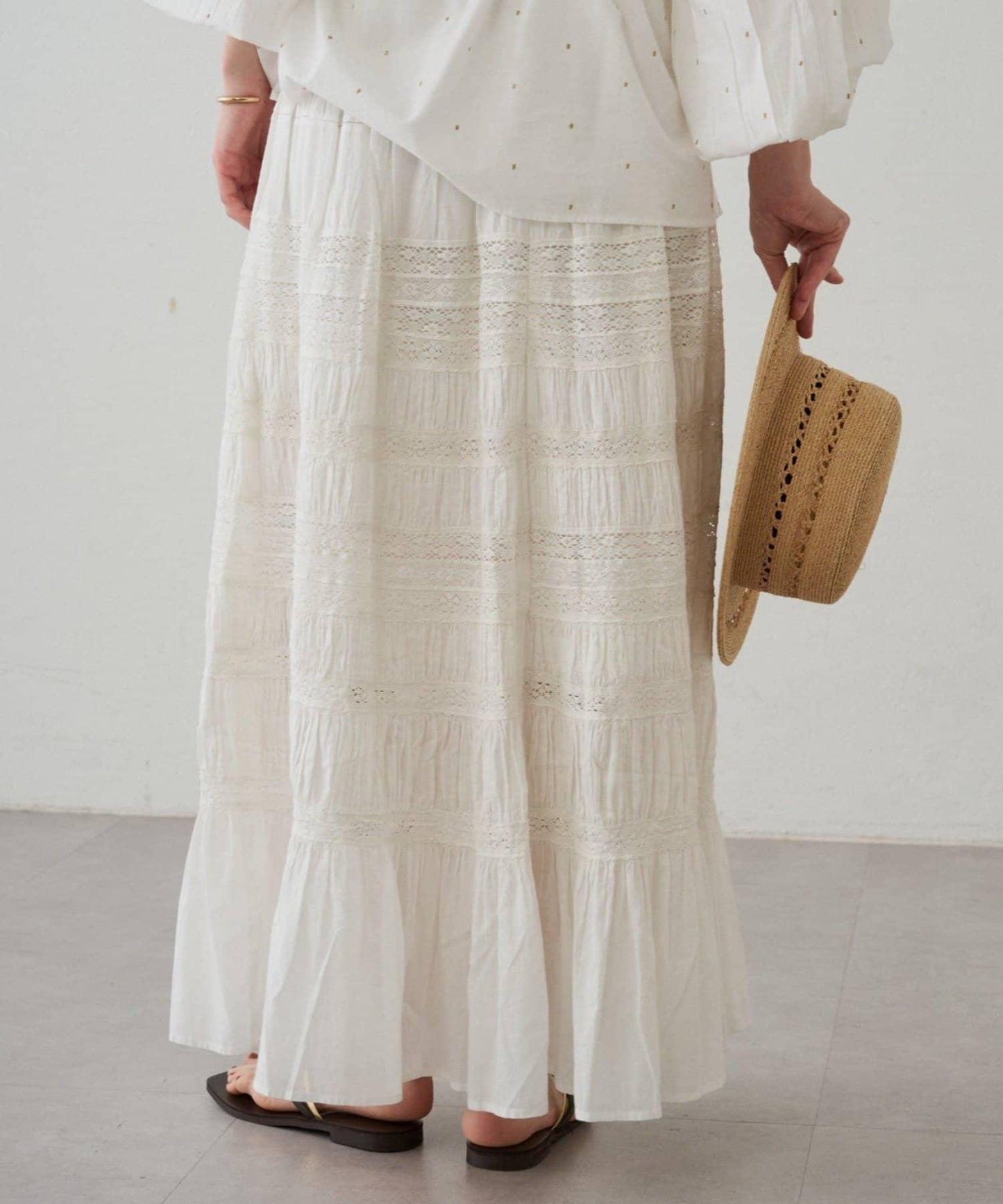 Loungedress INDIA 褶皺層疊蕾絲半身裙