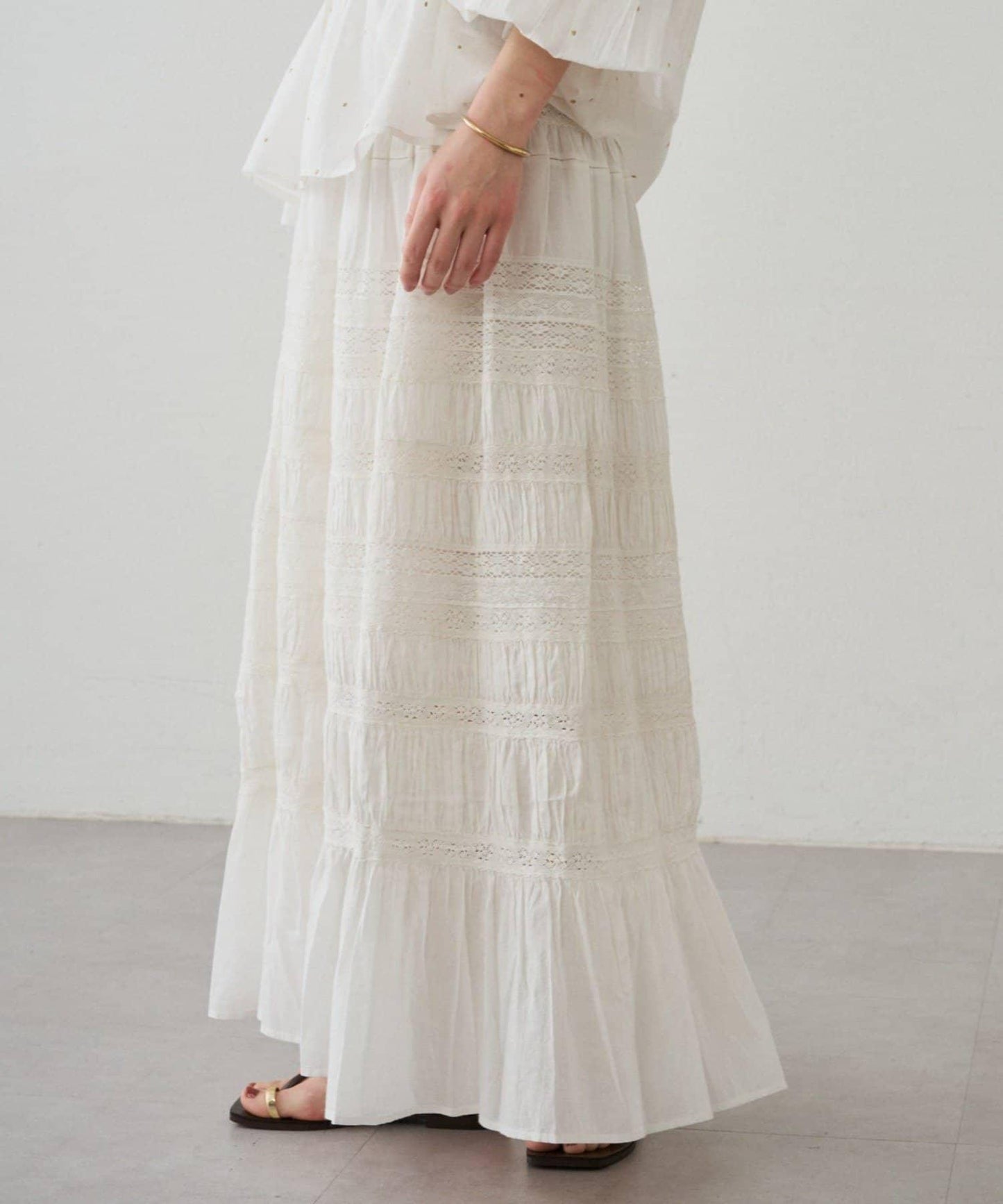Loungedress INDIA 褶皺層疊蕾絲半身裙