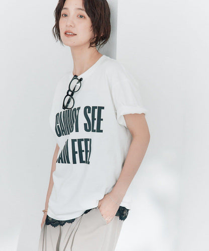 A・MONN 100%純棉 可機洗 feel logo 字母印花 T恤