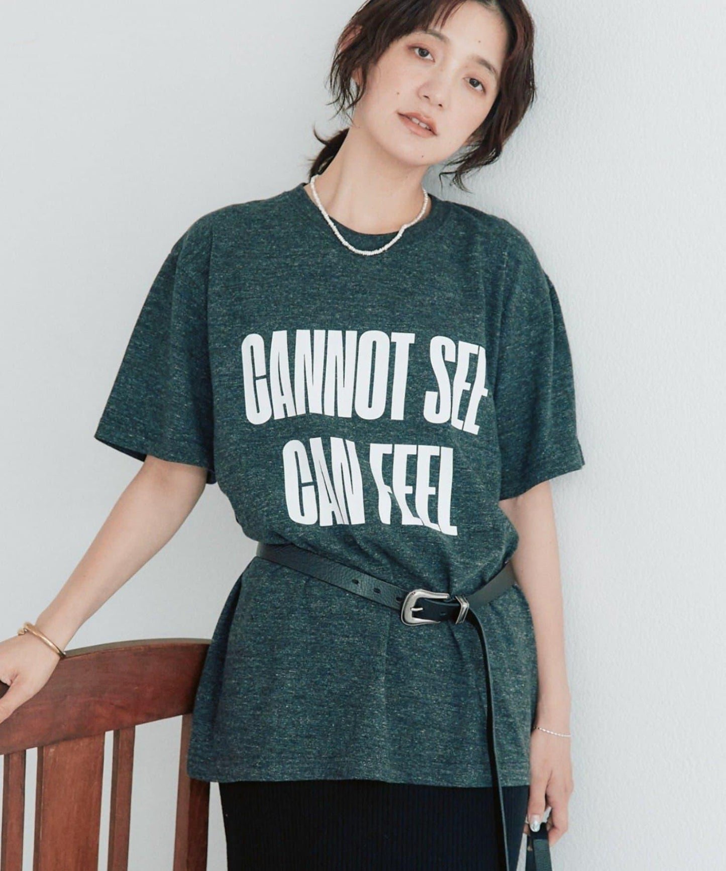 A・MONN 100%純棉 可機洗 feel logo 字母印花 T恤