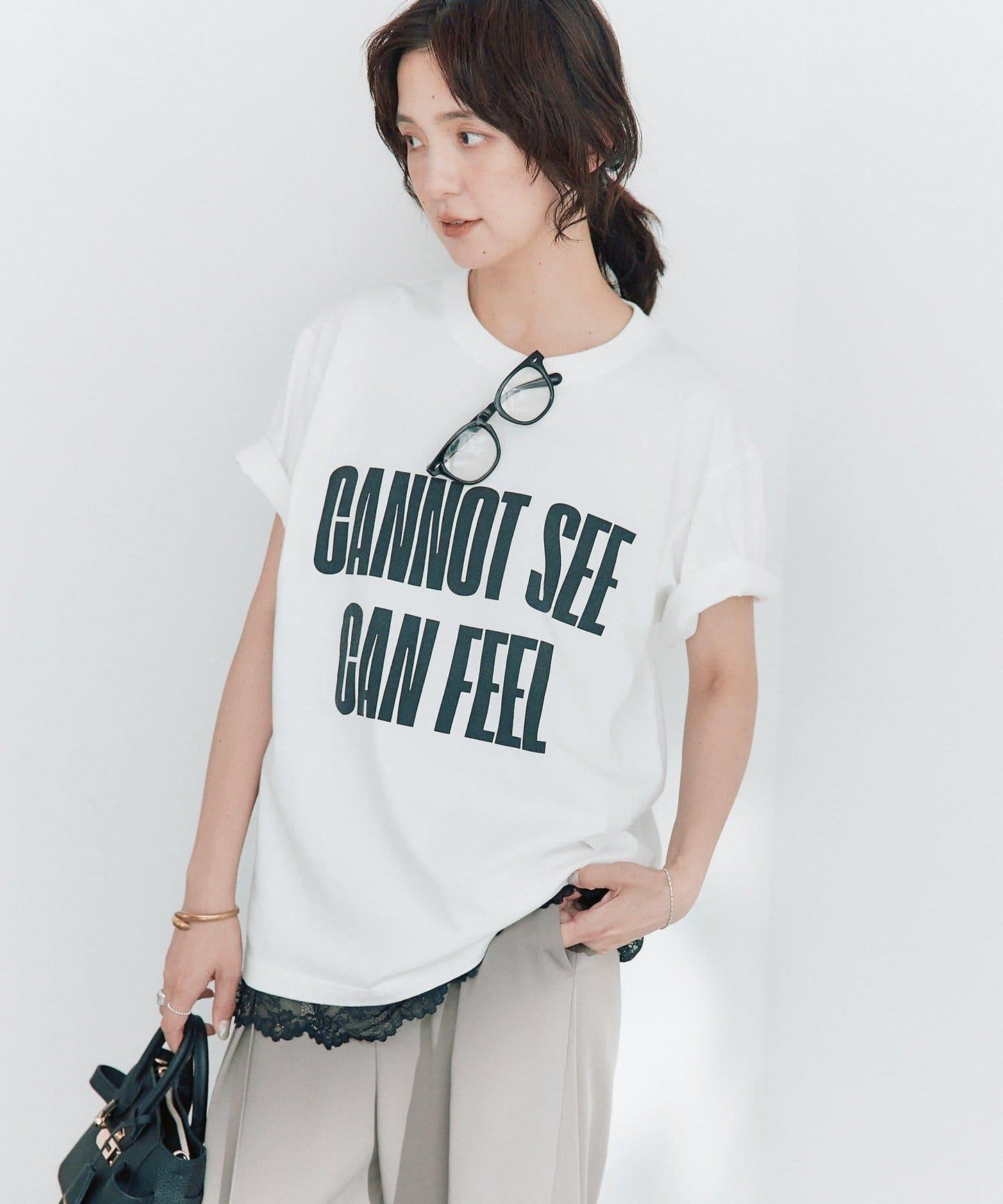 A・MONN 100%純棉 可機洗 feel logo 字母印花 T恤