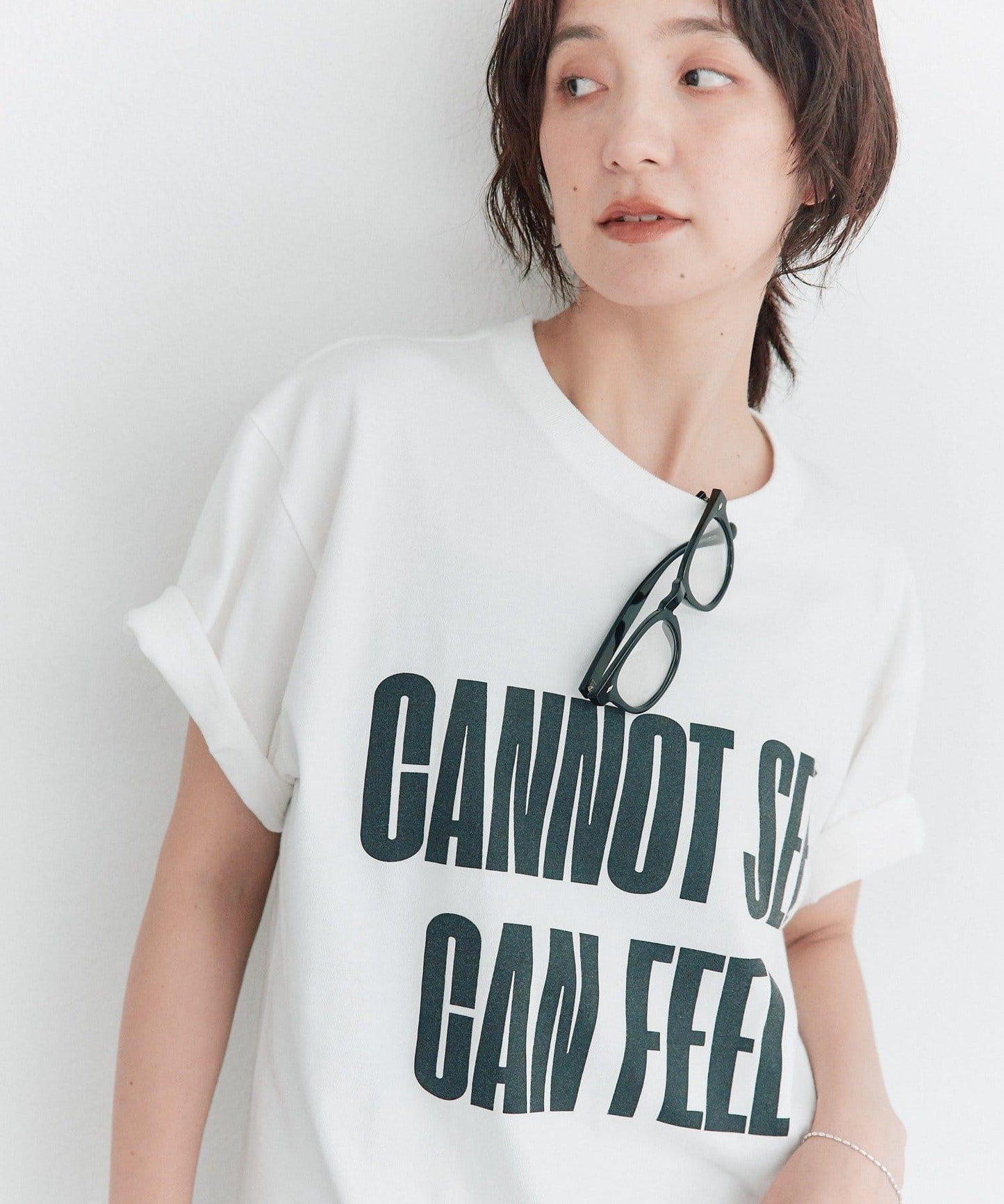 A・MONN 100%純棉 可機洗 feel logo 字母印花 T恤