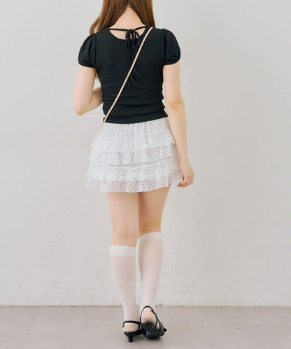 continuer 後背蝴蝶結泡泡袖T恤