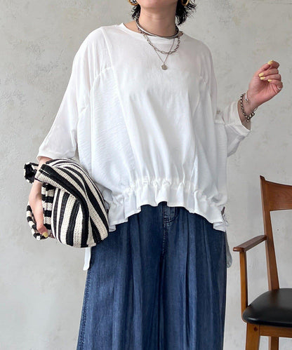 異材質褶皺套頭上衣