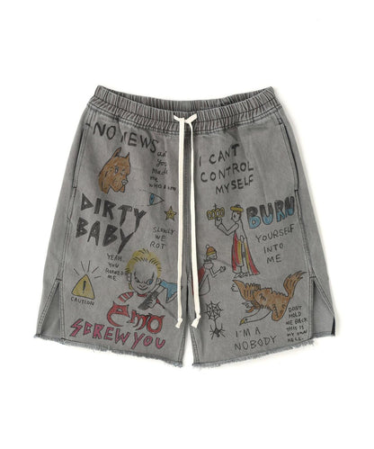 全塗繪牛仔短褲 All painted denim short pants