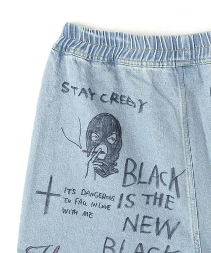 全塗繪牛仔短褲 All painted denim short pants