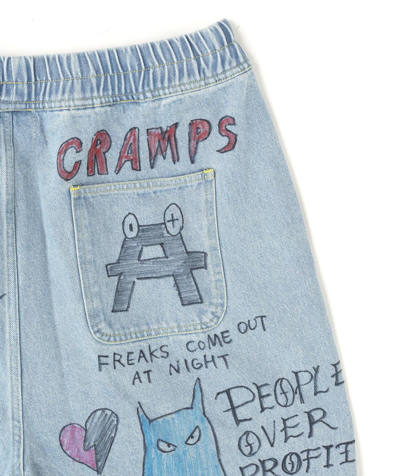 全塗繪牛仔短褲 All painted denim short pants