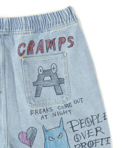 全塗繪牛仔短褲 All painted denim short pants