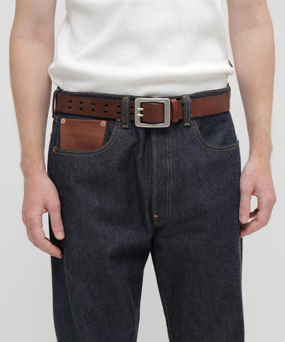 COW LEATHER BELT DOUBLE PIN 皮帶 《直営店限定》