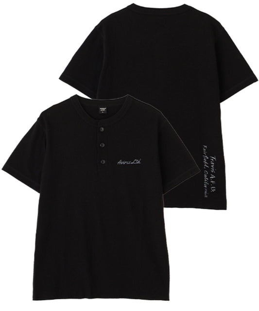 HONEYCOMB WAFFLE HENRY NECK T-SHIRT 上衣