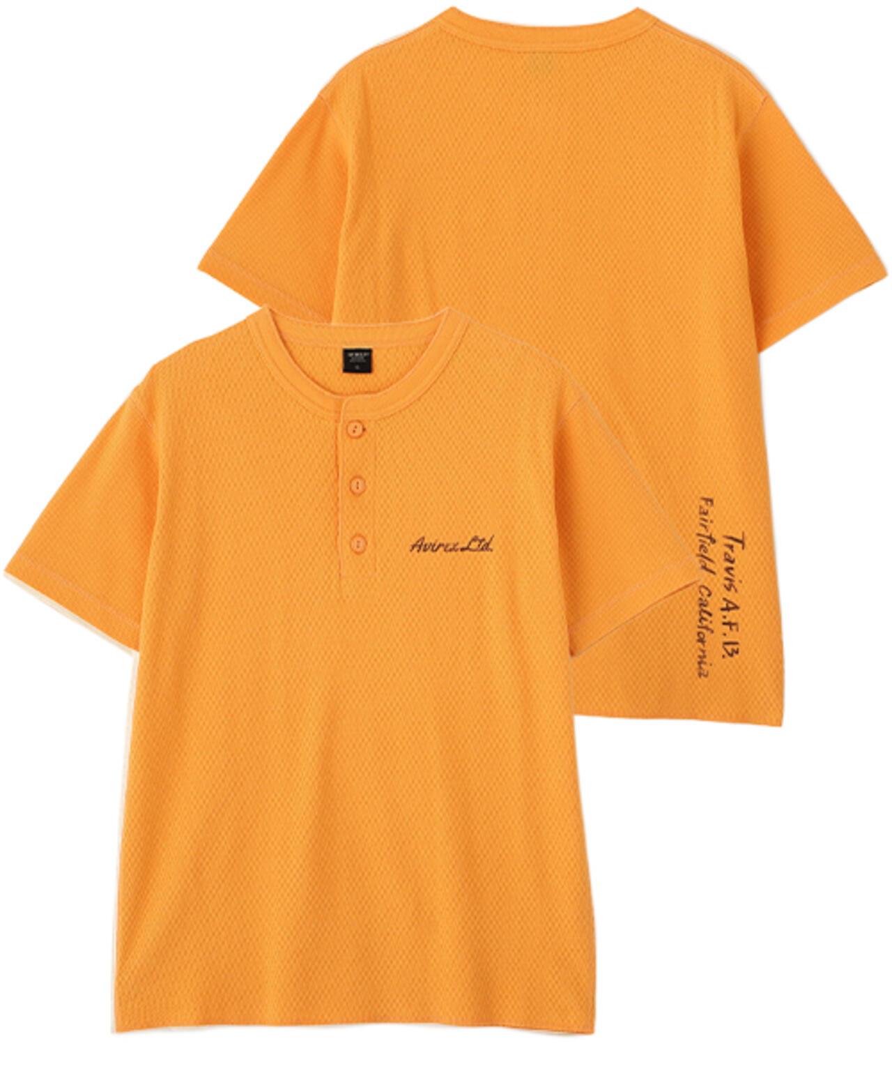 HONEYCOMB WAFFLE HENRY NECK T-SHIRT 上衣
