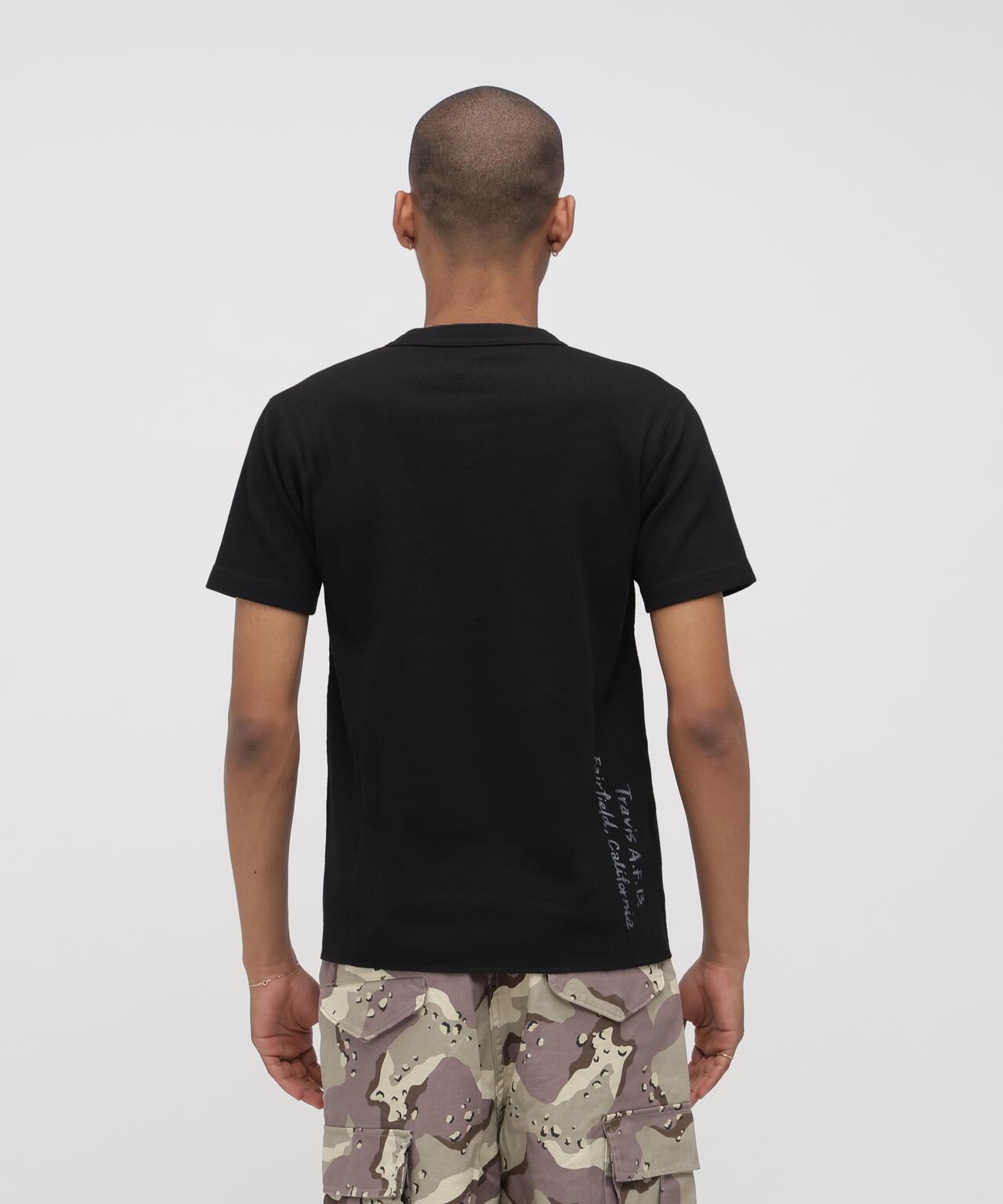 HONEYCOMB WAFFLE HENRY NECK T-SHIRT 上衣