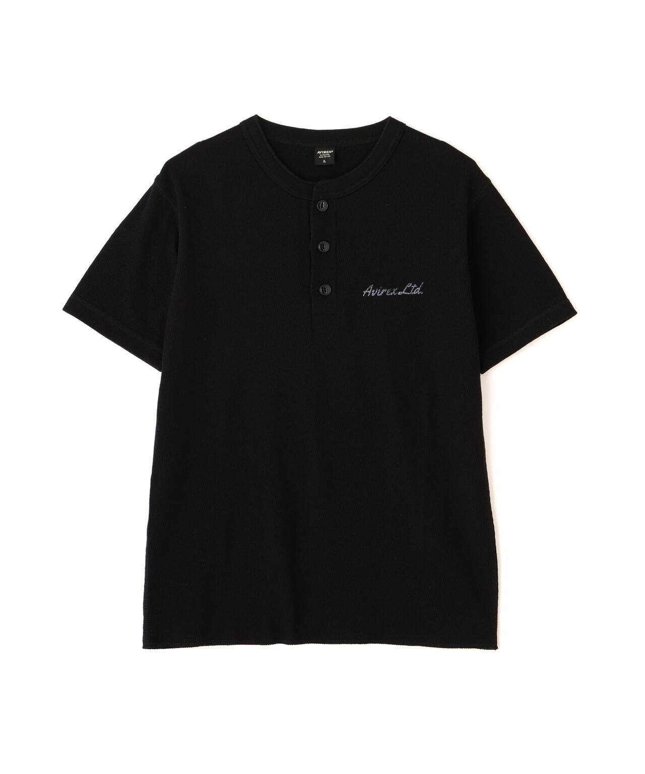 HONEYCOMB WAFFLE HENRY NECK T-SHIRT 上衣