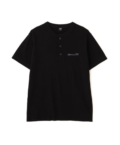 HONEYCOMB WAFFLE HENRY NECK T-SHIRT 上衣