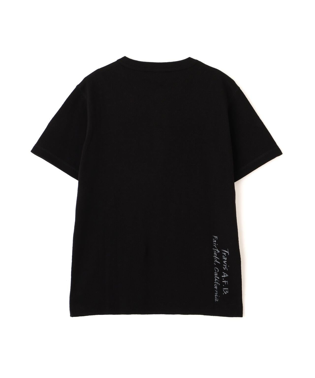HONEYCOMB WAFFLE HENRY NECK T-SHIRT 上衣