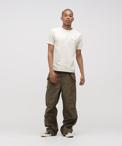 HONEYCOMB WAFFLE HENRY NECK T-SHIRT 上衣