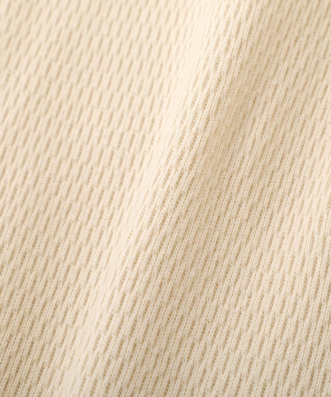 HONEYCOMB WAFFLE HENRY NECK T-SHIRT 上衣