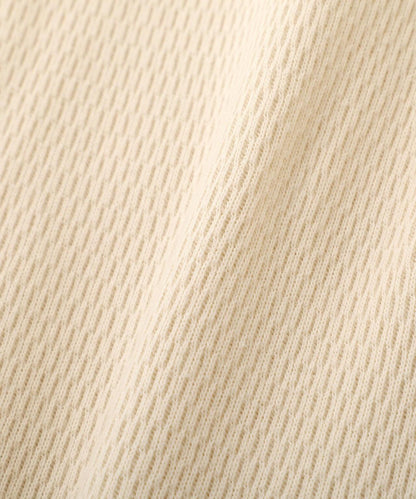 HONEYCOMB WAFFLE HENRY NECK T-SHIRT 上衣