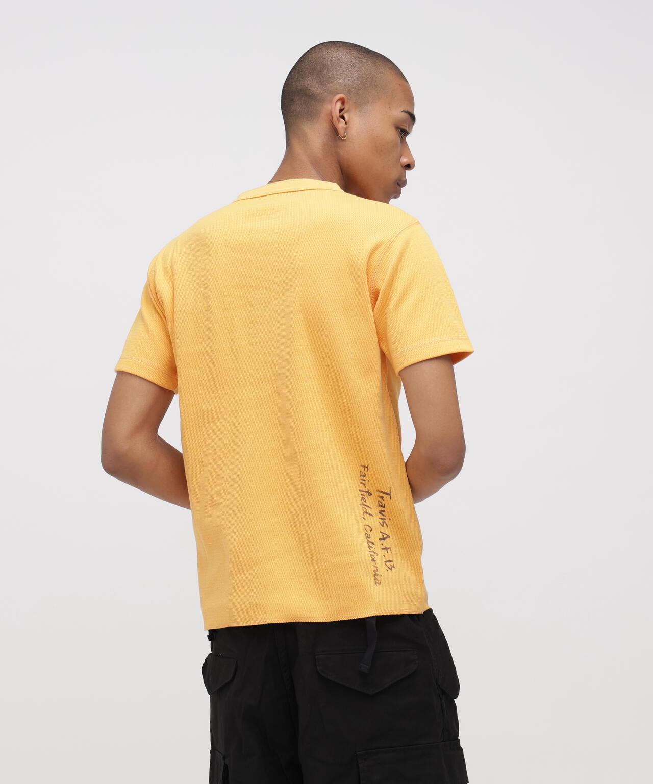 HONEYCOMB WAFFLE HENRY NECK T-SHIRT 上衣