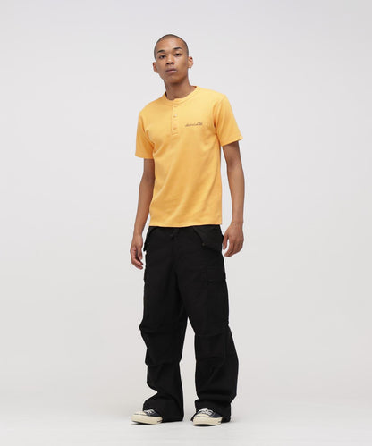 HONEYCOMB WAFFLE HENRY NECK T-SHIRT 上衣