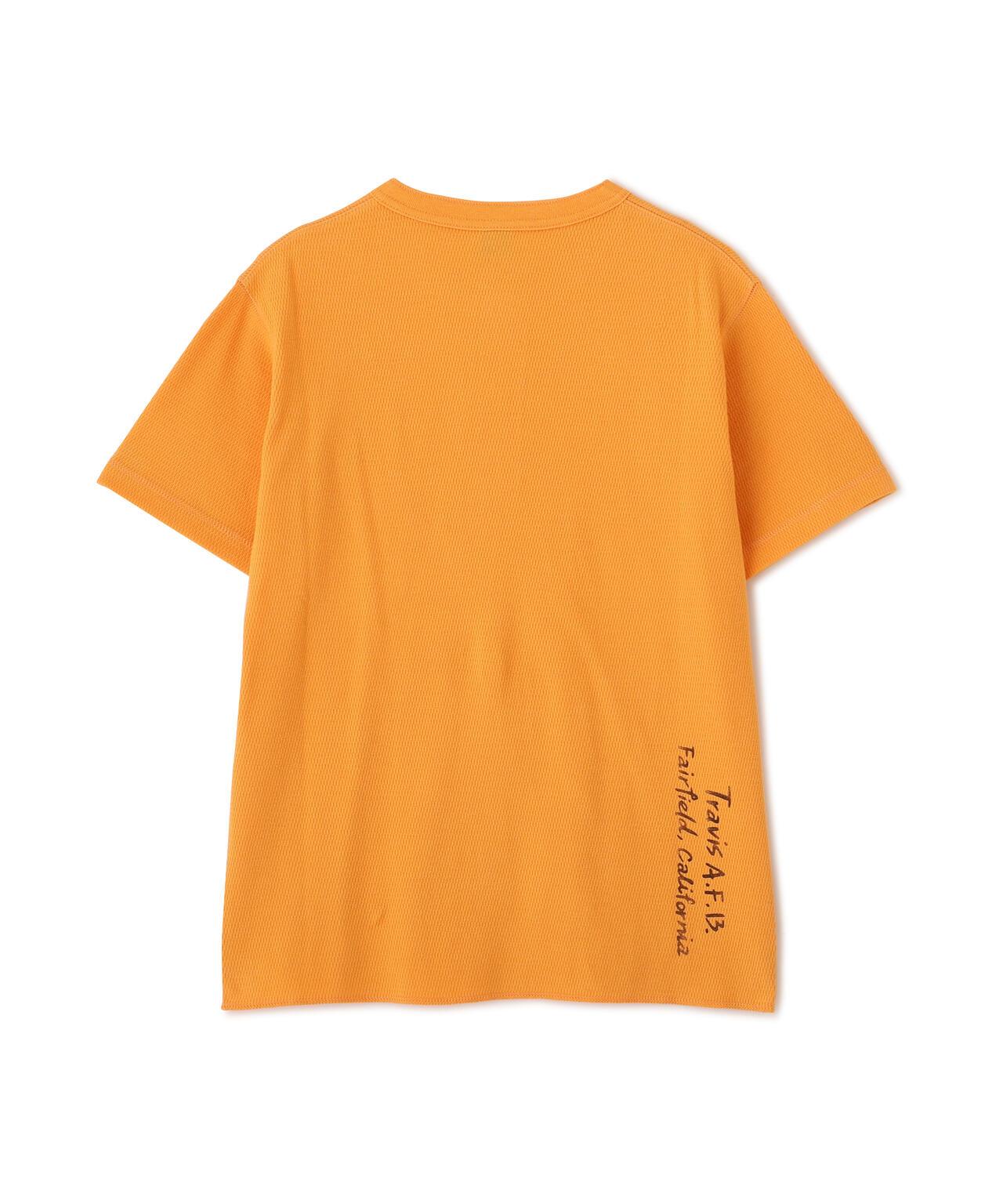 HONEYCOMB WAFFLE HENRY NECK T-SHIRT 上衣