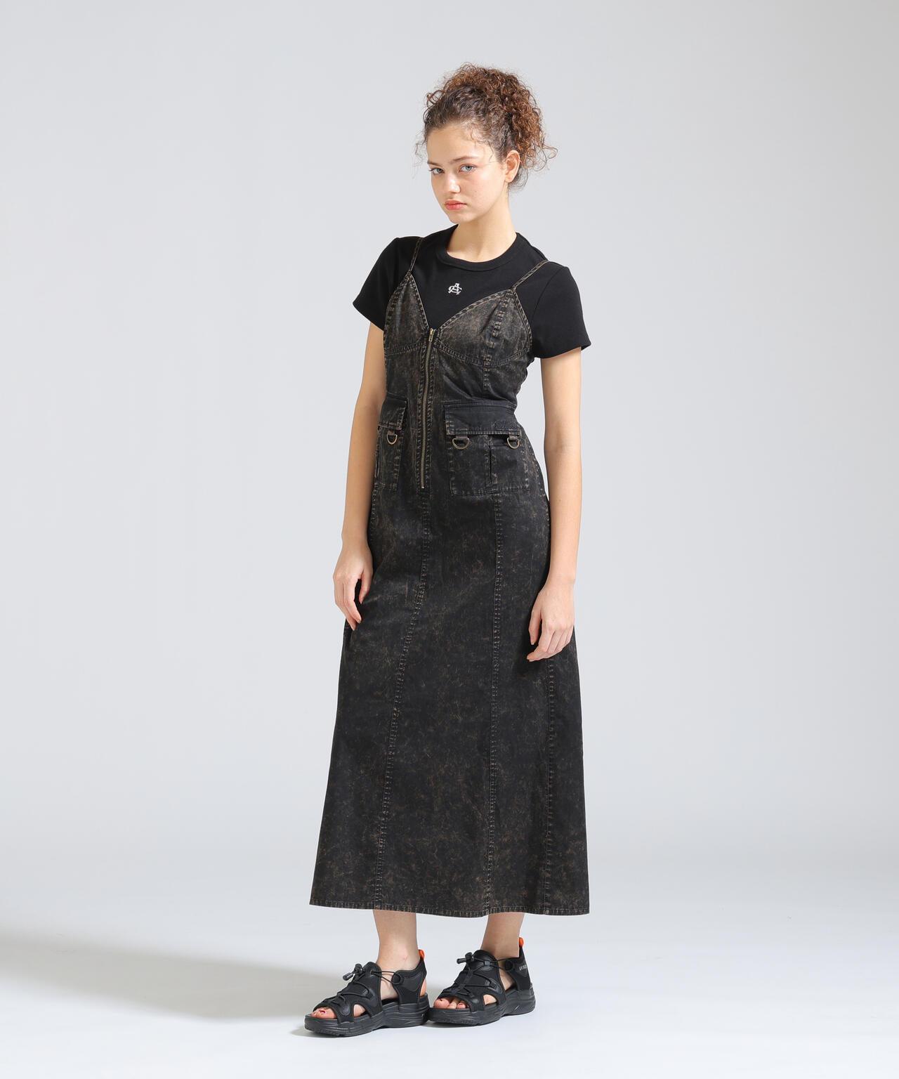 ACID WASH CAMISOLE DRESS 吊帶連衣裙