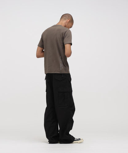 HONEYCOMB WAFFLE HENRY NECK T-SHIRT 上衣