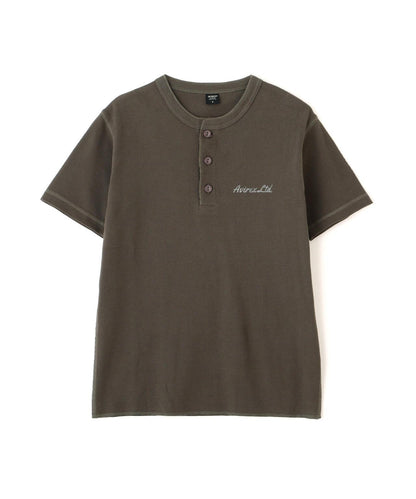 HONEYCOMB WAFFLE HENRY NECK T-SHIRT 上衣