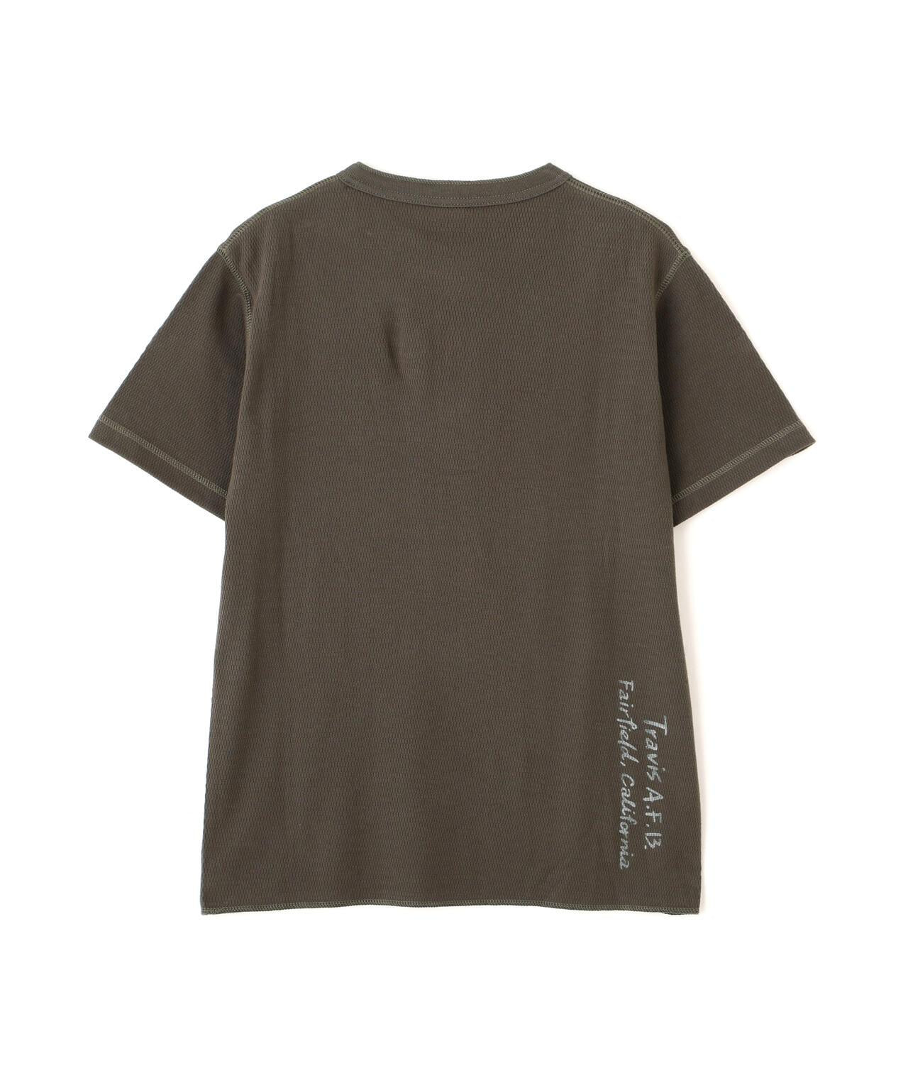 HONEYCOMB WAFFLE HENRY NECK T-SHIRT 上衣