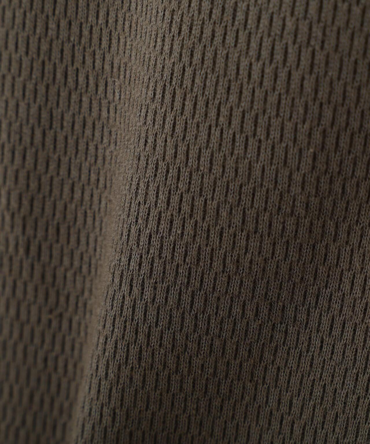 HONEYCOMB WAFFLE HENRY NECK T-SHIRT 上衣