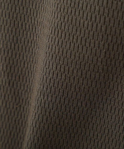 HONEYCOMB WAFFLE HENRY NECK T-SHIRT 上衣