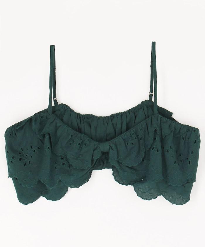 embroidery scallup bra 文胸