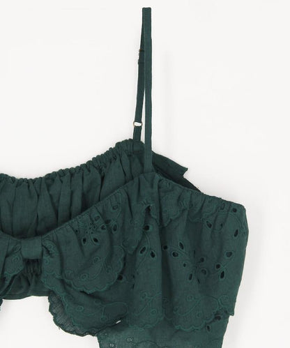 embroidery scallup bra 文胸