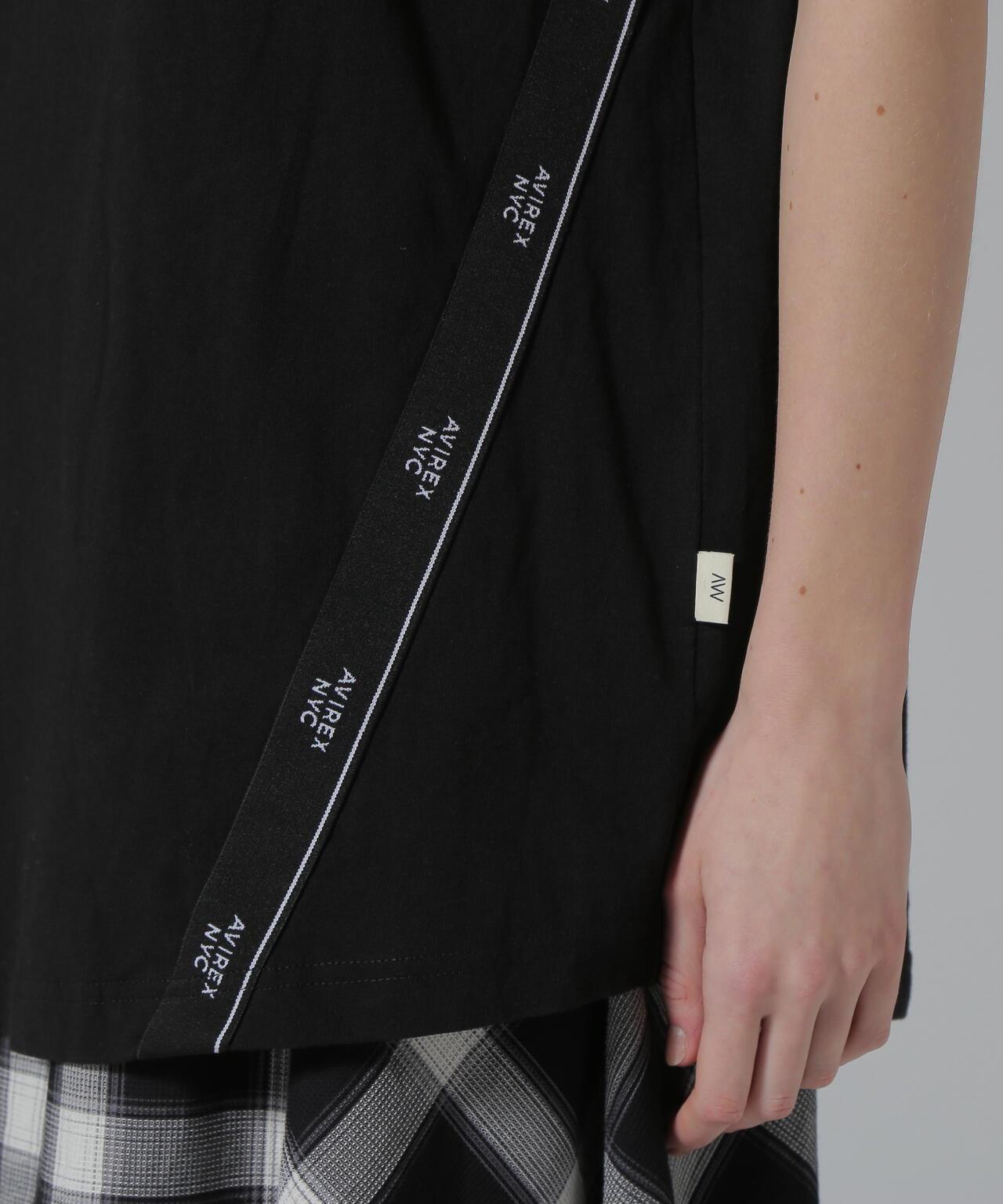 CUFFS OPEN LOGO TAPE EMBROIDERED ONEPIECE 袖口開衩 Logo織帶刺繡連衣裙