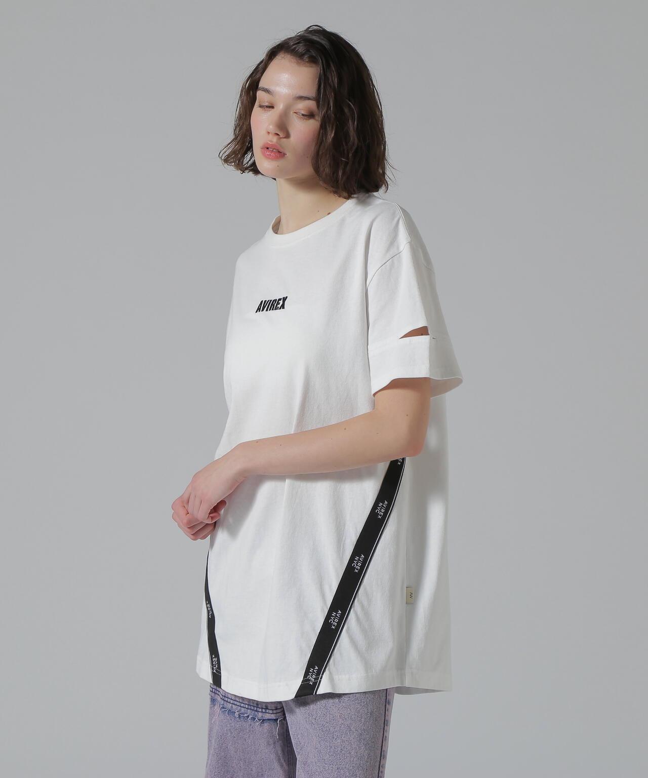CUFFS OPEN LOGO TAPE EMBROIDERED ONEPIECE 袖口開衩 Logo織帶刺繡連衣裙