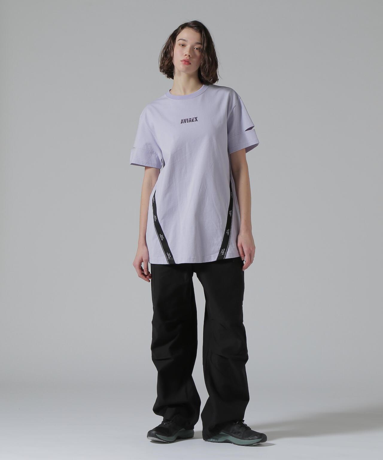 CUFFS OPEN LOGO TAPE EMBROIDERED ONEPIECE 袖口開衩 Logo織帶刺繡連衣裙