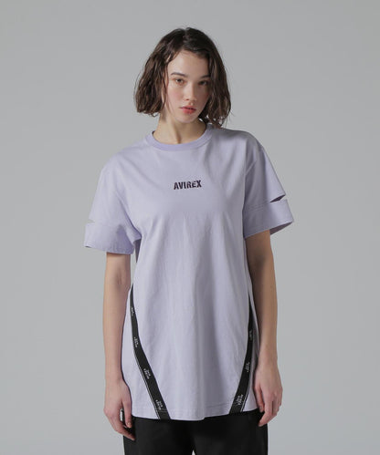 CUFFS OPEN LOGO TAPE EMBROIDERED ONEPIECE 袖口開衩 Logo織帶刺繡連衣裙