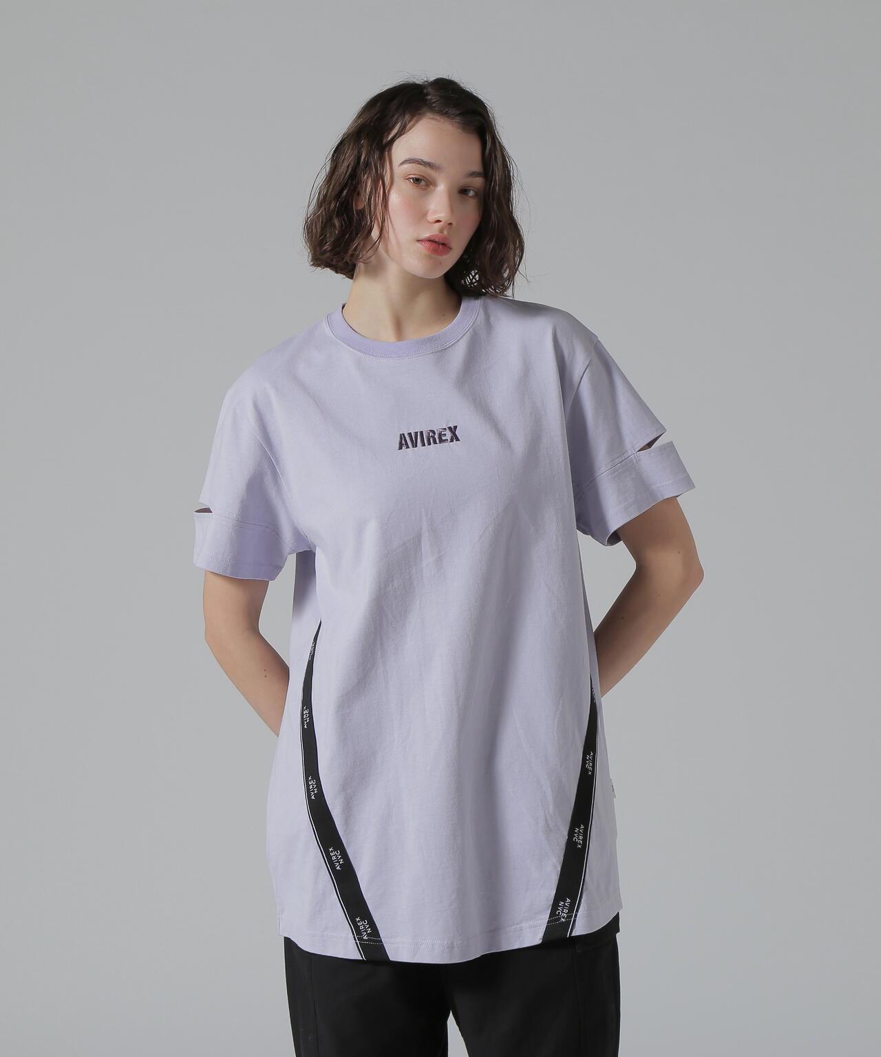 CUFFS OPEN LOGO TAPE EMBROIDERED ONEPIECE 袖口開衩 Logo織帶刺繡連衣裙