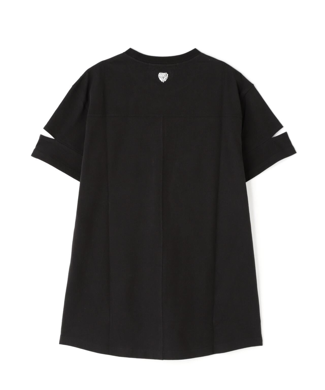 CUFFS OPEN LOGO TAPE EMBROIDERED ONEPIECE 袖口開衩 Logo織帶刺繡連衣裙