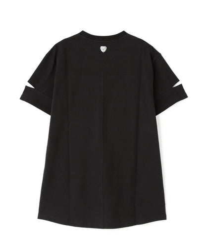 CUFFS OPEN LOGO TAPE EMBROIDERED ONEPIECE 袖口開衩 Logo織帶刺繡連衣裙