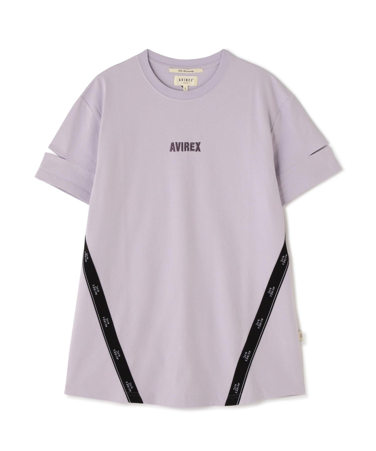 CUFFS OPEN LOGO TAPE EMBROIDERED ONEPIECE 袖口開衩 Logo織帶刺繡連衣裙