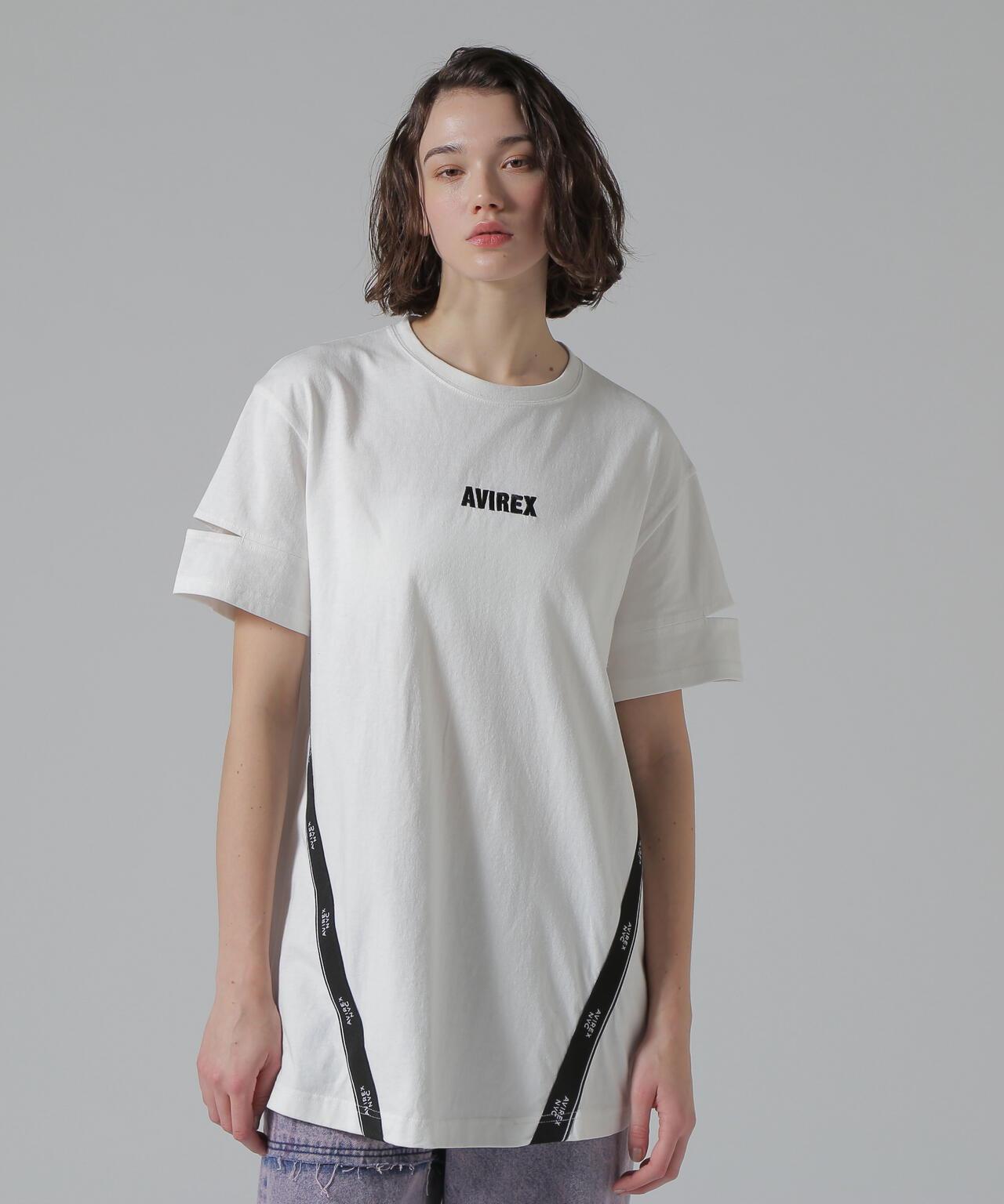 CUFFS OPEN LOGO TAPE EMBROIDERED ONEPIECE 袖口開衩 Logo織帶刺繡連衣裙