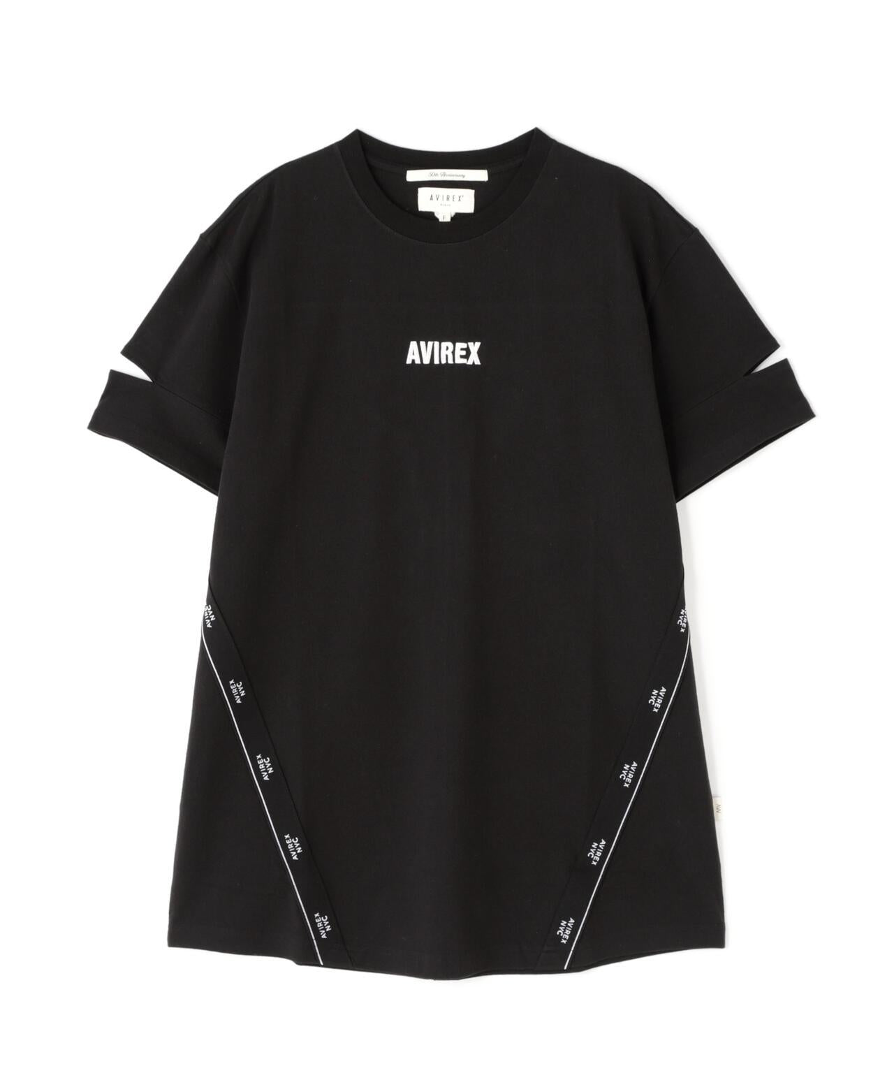 CUFFS OPEN LOGO TAPE EMBROIDERED ONEPIECE 袖口開衩 Logo織帶刺繡連衣裙