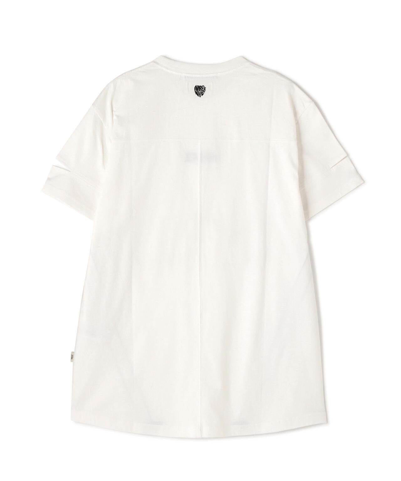 CUFFS OPEN LOGO TAPE EMBROIDERED ONEPIECE 袖口開衩 Logo織帶刺繡連衣裙