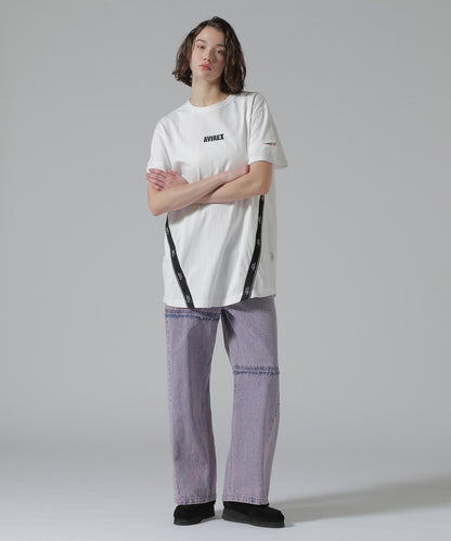 CUFFS OPEN LOGO TAPE EMBROIDERED ONEPIECE 袖口開衩 Logo織帶刺繡連衣裙