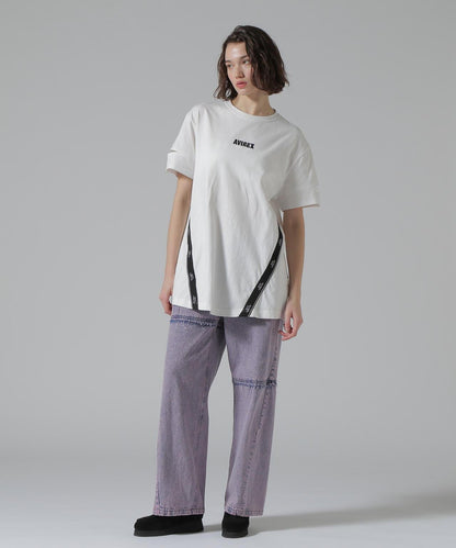 CUFFS OPEN LOGO TAPE EMBROIDERED ONEPIECE 袖口開衩 Logo織帶刺繡連衣裙