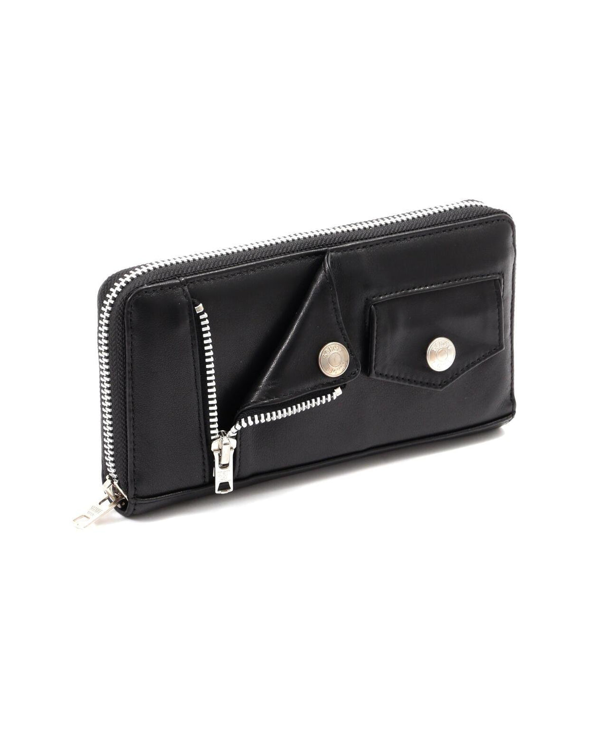 LEATHER RIDERS ZIP WALLET 皮革機車風拉鍊錢包