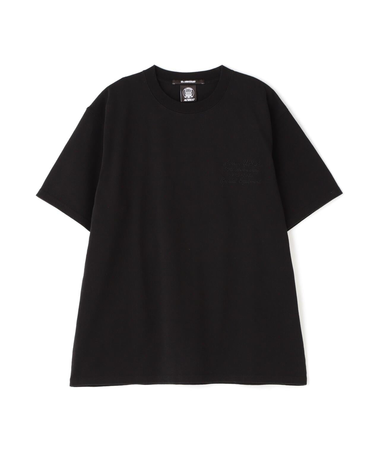 《50th Anniversary》LEATHER PATCHED VARSITY T-SHIRT 皮革貼片設計 短袖T恤